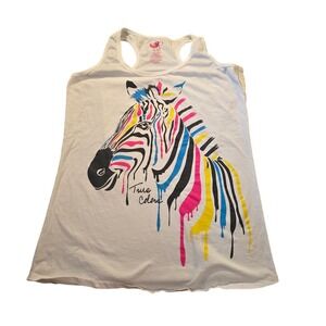 OP Ocean Pacific Girls XL‎ Tank Top Zebra Graphic Colorful True Colors